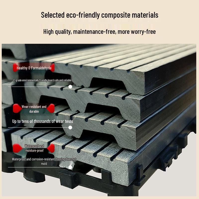 Wasserdichte, wartungsfreie WPC-Terrassendielen für Terrassen, Gärten und Balkone - Selbstverlegend und korrosionsbeständig