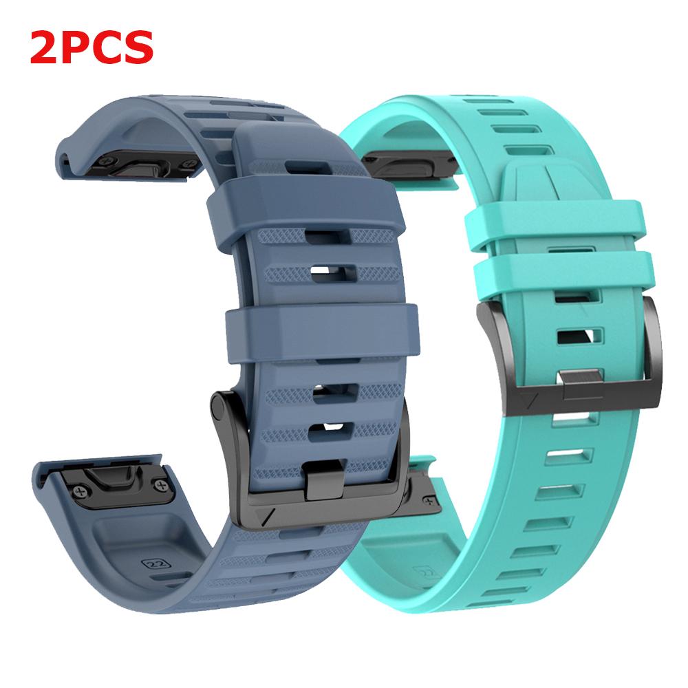 2pcs Sports 22mm 26mm Silicone Strap For Garmin Enduro 3 Watch Band Fenix 8 E 7X 7 6X/Quatix 7X 6 3 QuickFit Bracelet Wristband