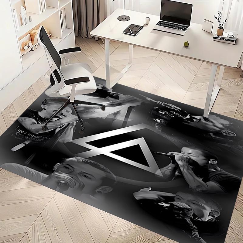 1pc Linkin Park Print Area Rug - Soft, Washable Non-Slip Indoor Mat, Living Room, Home Office Decorative Rug,Office Decorative