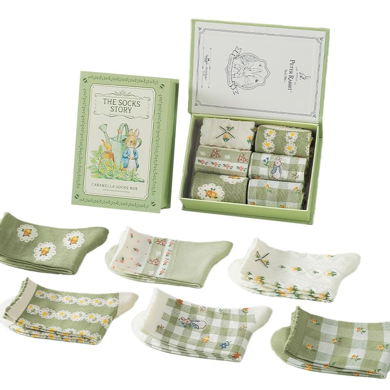 

CARAMELLA Питер Кролик Подарок Caramella Питер Питер Кролик H Носки, Набор из 6 пар, Осень/Зима, Носки, Кролик, Женские, Подарок, Взрослый, День рождения, Рождество, розовый