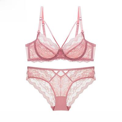 "Set Reggiseno in Pizzo Ultrasottile per Seni Grandi - Anti-Cedimento, Trasparente, Design Senza Spugna"