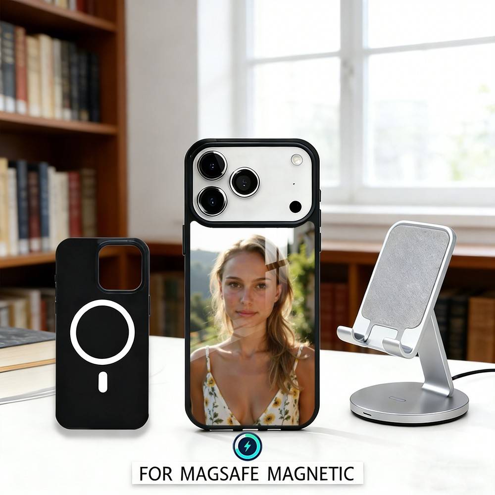 Elegant Natalie Portman Phone Case For iPhone17,16,15,14,13,12,Pro,Max,Magnetic For Magsafe Wireless Charging