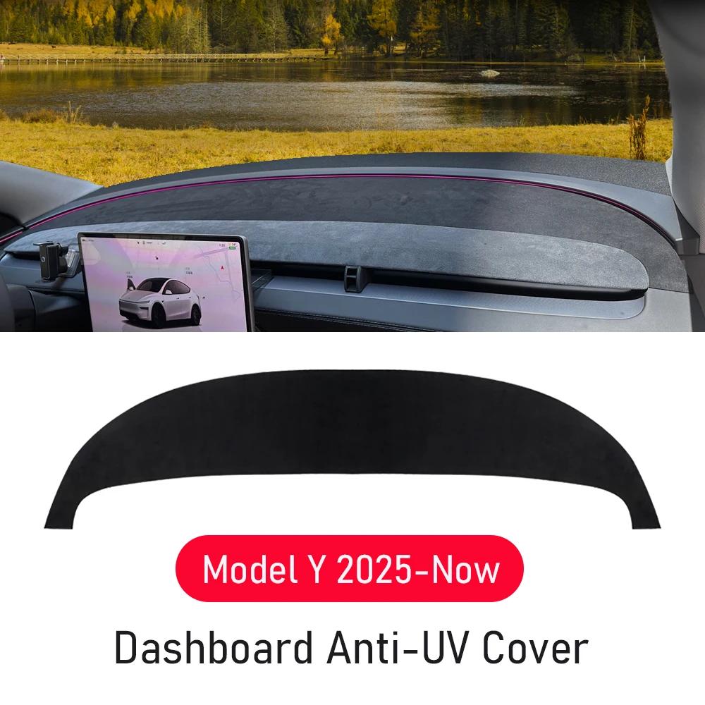 

Накладка на панель приборов для новой Tesla ModelY Juniper 2025 Аксессуары для центральной консоли Коврик-защита на панель Выберите замшевую ткань Коврик-солнцезащита