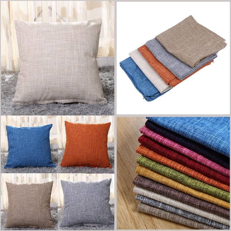 Buy Vintage Plain Pillowcase Cotton Cover Home Decoration Solid Color Pillowcase at affordable