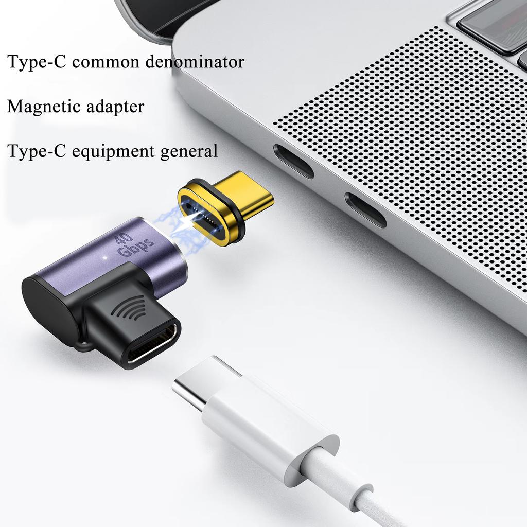 USB-C Adapter PD 100W Type-C To USB C Fast Charging Converter USB 4.0 40Gbps Type-C Extender Connector Right Angled