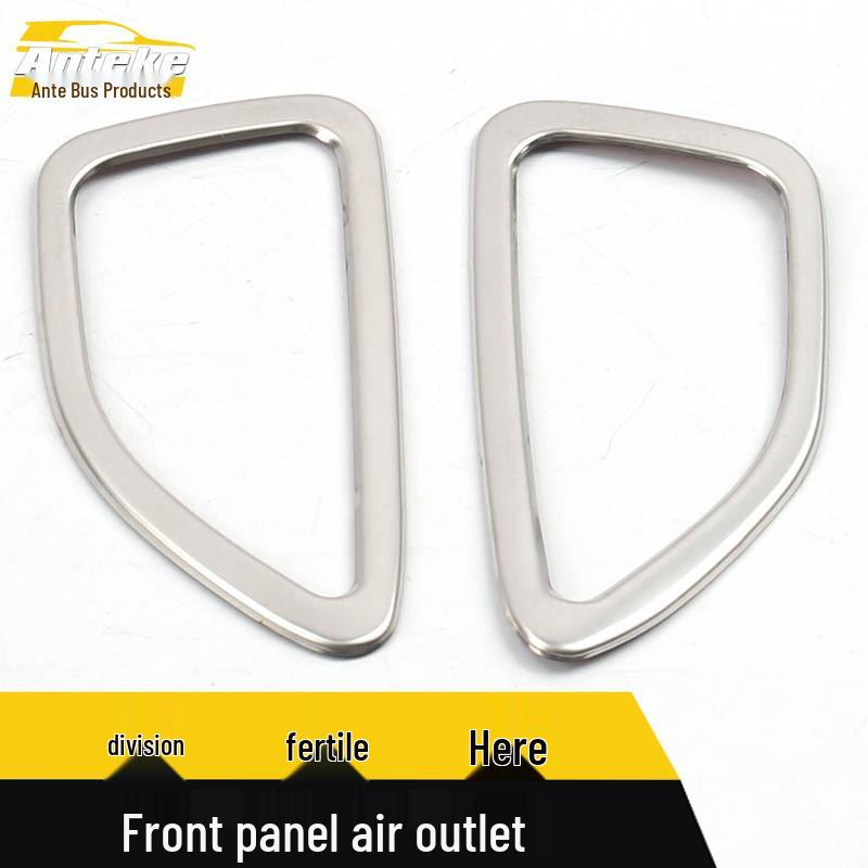 Cavalier Front Panel Stainless Steel Air Outlet Trim Ring and Center Console A/C Sticker.