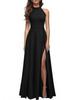 2025 Women's Halterneck Sexy Solid Color Slit Long Dress
