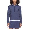 adidas Solid Color Half-Zip Hooded Jacket Women Jackets Navy-Blue HS8971