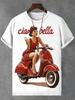 Sommer Neue Mode Trend T-Shirt Ciao Bella Buchstaben Druck Einfach Lässig Kurzarm T-Shirts Streetwear Unisex T-Shirts Y2k Oberteile