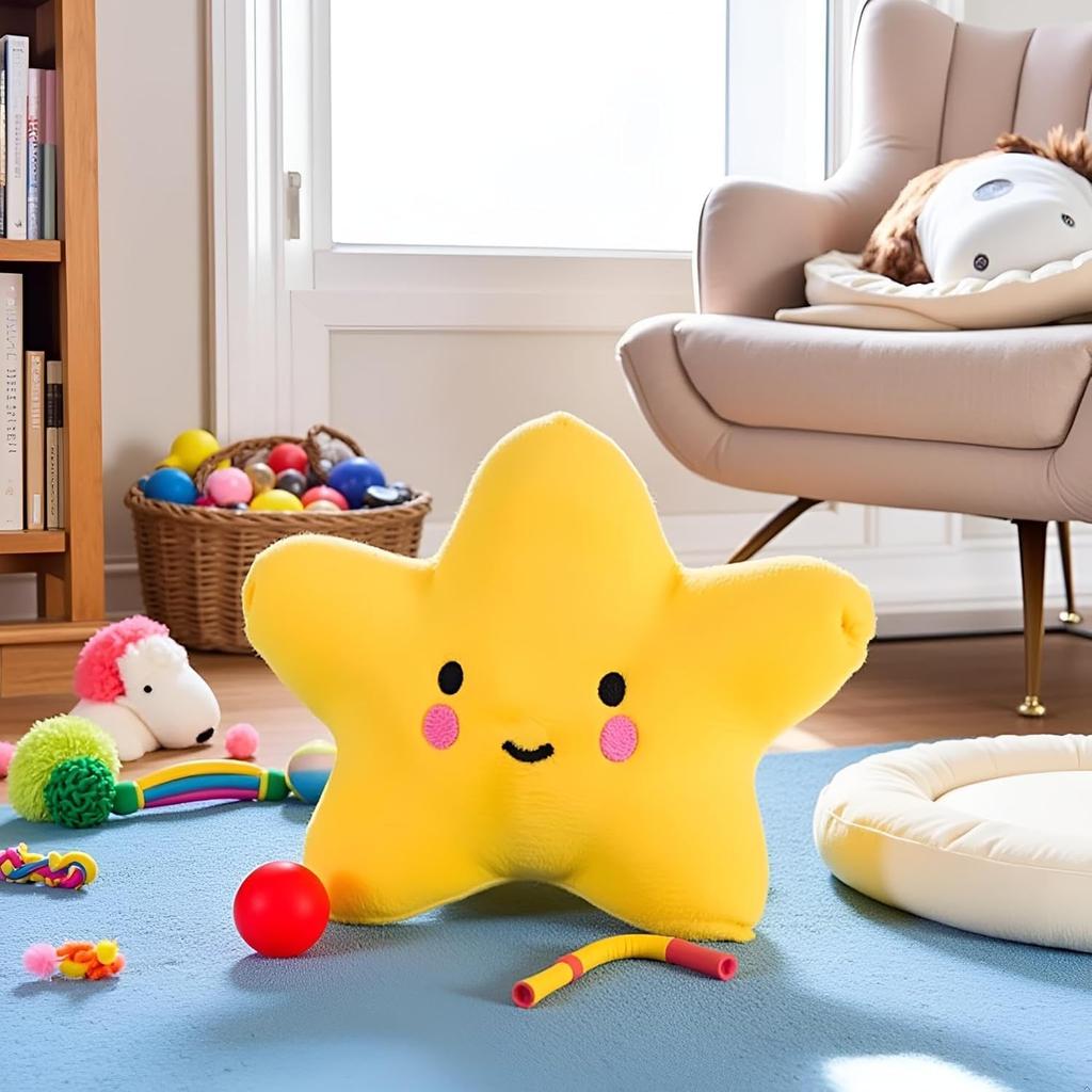 2Pcs Star Plush Pet Dog Toys Cute Squeaky Toy for Interactive Toy Dog Chew Toy for Pet Dog Puppy Training Playing, Squeak (Pink)