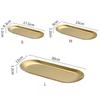 Stainless Steel Oval Serving Tray Towel Storage Dish Plate Fruit Dessert Sushi Snack Serving Dishes Gold Trinket Display Trays
