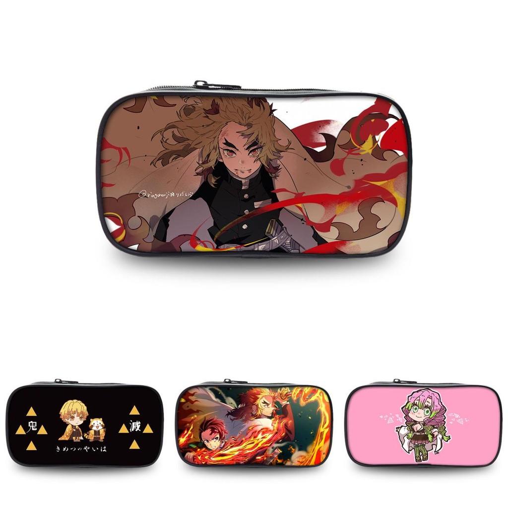 Cute Demon Slayer Pen Pouch Large Capacity Oxford Fabric Versatile Pencil Bag