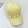 Bow Baseball Cap Female Sweet Versatile Wide Brim Sunscreen Peaked Cap Show Face Student Sun Hat
