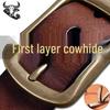 Men's Korean Style Genuine Cowhide Pin Buckle Casual Jeans Belt