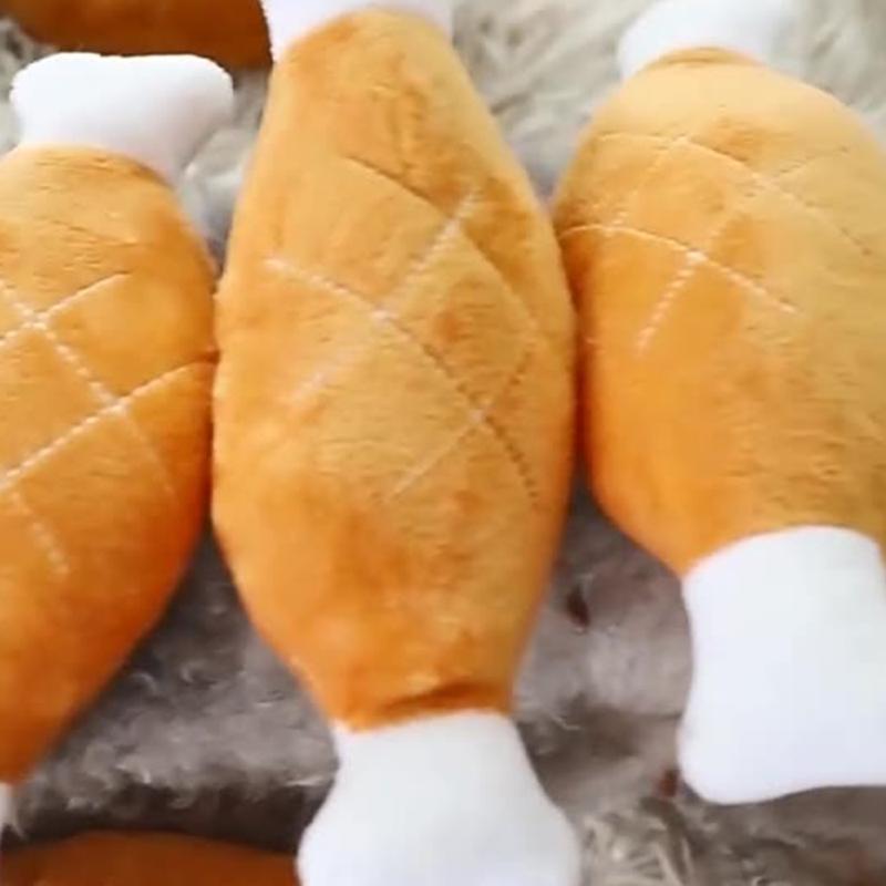 Pet Dog Chew Toy Doggy Plush Chicken Leg Toy Dogs Soft Teething Toy Aggressive Chewers Bone Toy Puppy Interactive Gift