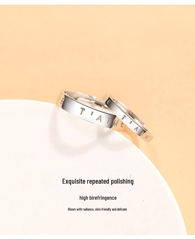 925 Sterling Silver French-Style Couple Rings: Elegant Niche Design Wedding Bands for Men and Women - Ideal Christmas Gift