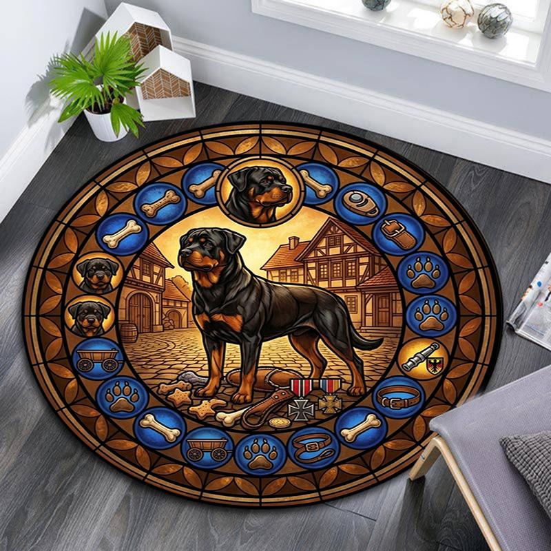 Bulldog Heritage Symbols Round Area Rug Under Office Chairs Bedroom Living Room Home Decor