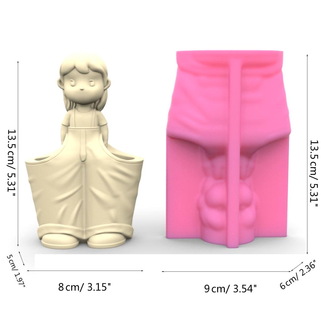 Stiftehalter Blumentopf Silikonform Hose Mädchen Epoxidharzform DIY Dekorationswerkzeuge Gips Handwerk Herstellungszubehör