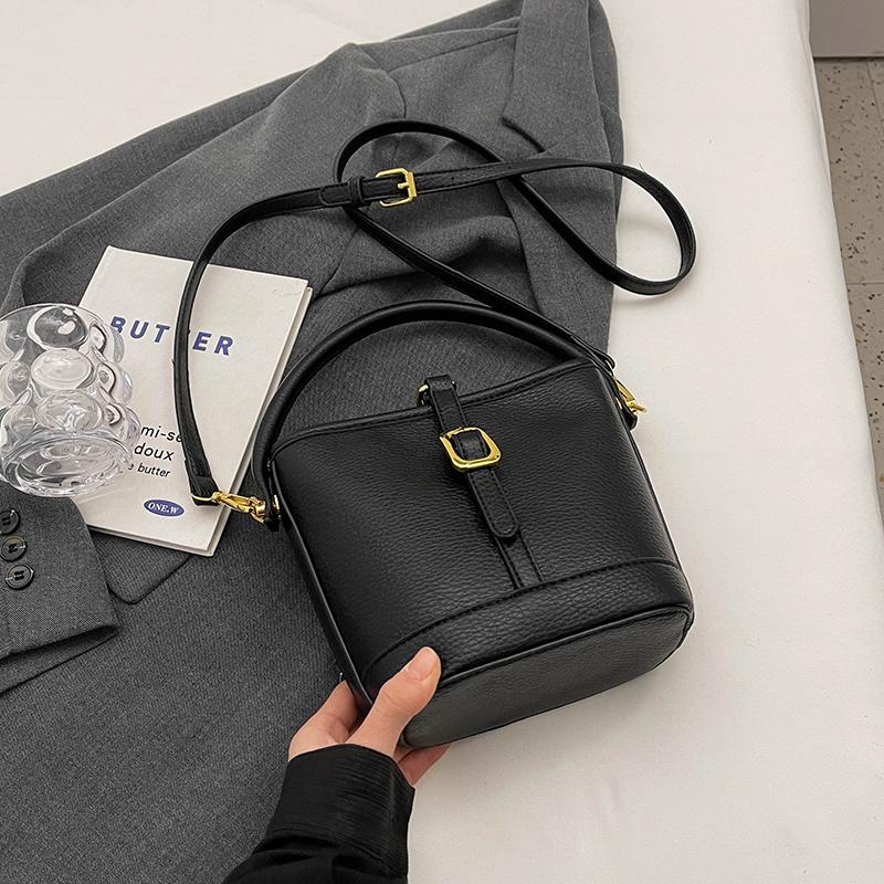 

Мягкие кожаные маленькие сумки для женщин ретро однотонные молнии дизайн женские сумки-ведра модная универсальная сумка через плечо