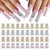 10pcs Bear Shaped Alloy Nail Jewelry Golden Sliver Bears With Pink Gold White Rhinestones Art Decorations Manicure DIY Accessori