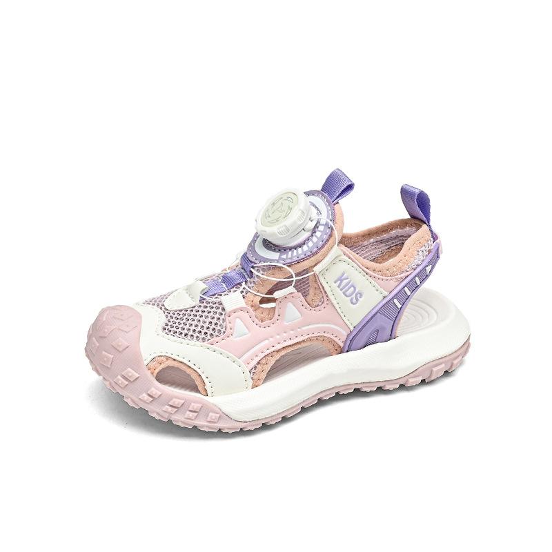 Children's Sandals Summer 22 New Children's Shoes Sports Beach Shoes Medium and Large Children's Baotou Rotating Button