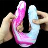 Two-pronged Mixed Color Silicone Double-headed Penis Size Fake Penis Female Anal Plug Masturbation Device Adult Products