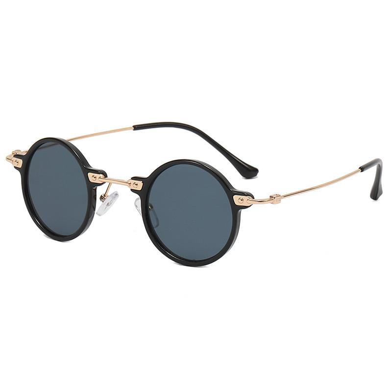 Punk Style Round Flat Glasses With Uv Protection For Men And Women Summer