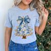 Christmas Tshirt Women Vintage Creative Christmas Tree Classic Vintage Holiday Shirt Funny Short Sleeve Crew Neck Xmas Gift Tee
