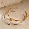 Stainless Steel Bracelets Vintage Fashion Woven Twist Texture Bangles for Women Zircon Statement Streetwear Goth Gifts