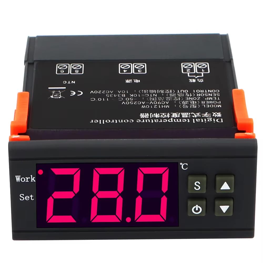 Zmart Digital Thermostat Relay Switch for Smoking ~200V 10A MH1210W AC 110-220V Temperature Controller Switch Thermometer Thermo Regulator Temperature