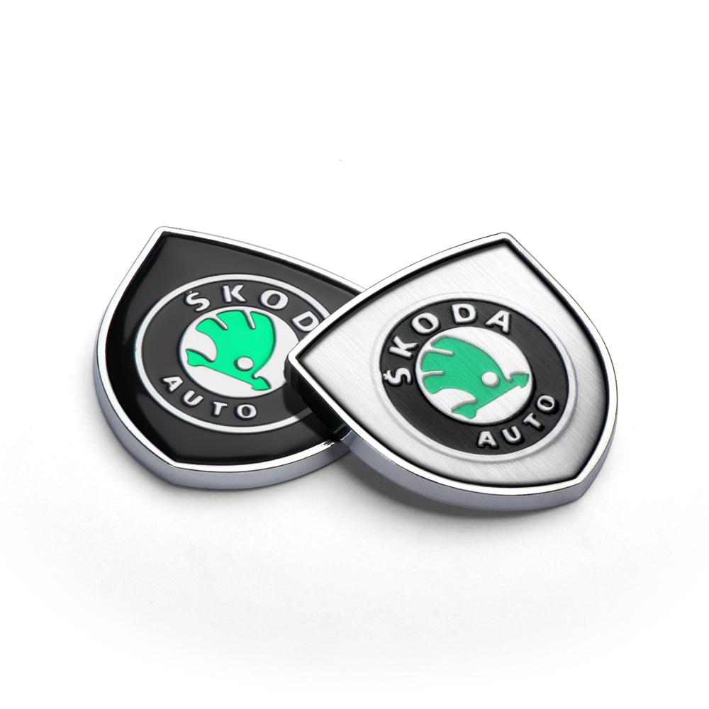 Car Styling 3D Meta Auto Door Shield Emblem Car Body Badge Sticker for Skoda Octavia MK2 MK1 2 3 A5 A7 A8 Fabia Karoq Superb Rapid Kamiq