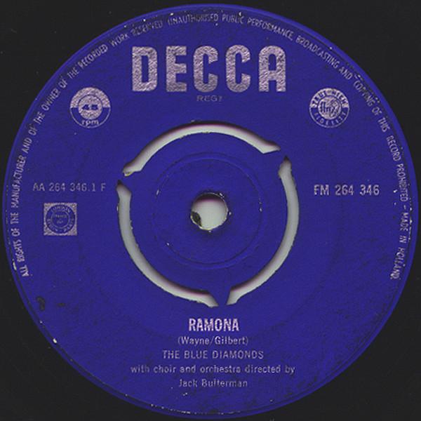 

7inch Record BLUE DIAMONDS Ramona All Of Me FM264346 Decca 1960 Netherland Pop Used