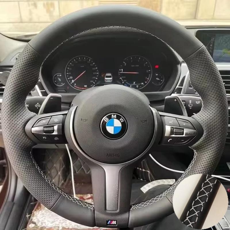 Ręcznie szyta osłona kierownicy samochodowej ze skóry mikrofibry do BMW M Sport F06 F10 F15 F16 F20 F21 F25 F30 F32gt F80 F82 X1 X3 x5