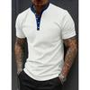 Men's Summer High-Stretch Ribbed Fitness and Casual Fashion Stand-Up Collar Knitted Short-Sleeved Polo Shirt