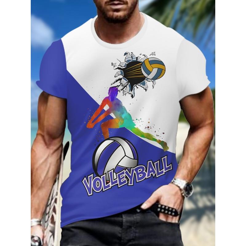 Μπλούζες Βόλεϊ T-Shirt Για Άνδρες Γυναίκες Αναπήδηση Μπάλα 3D Print Μπλουζάκια Φαρδιά Λαιμόκοψη O Αθλητικές Στολές Μπλουζάκια Κοντομάνικα