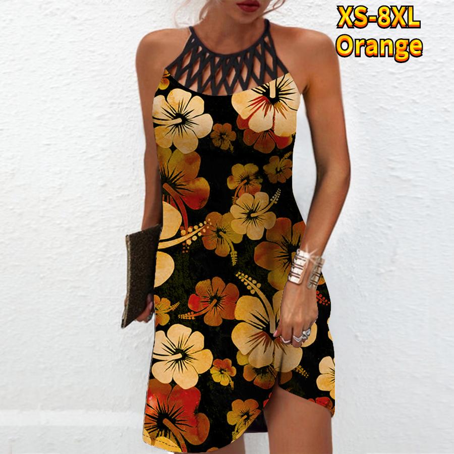 Summer Fashion Sexy Sleeveless Dress Soft Casual 3D Green Flowers Print Dress Sleeveless Sling Dress Summer Suspender Dress