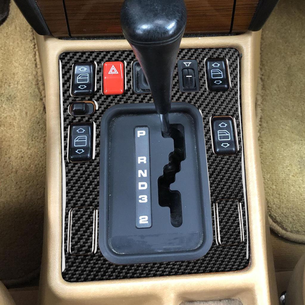 For Mercedes-Benz W201 190 190E 190D 1982-1993 Carbon Fiber Central Control Gear Shift Panel Cover Trim Car Accessories Sticker