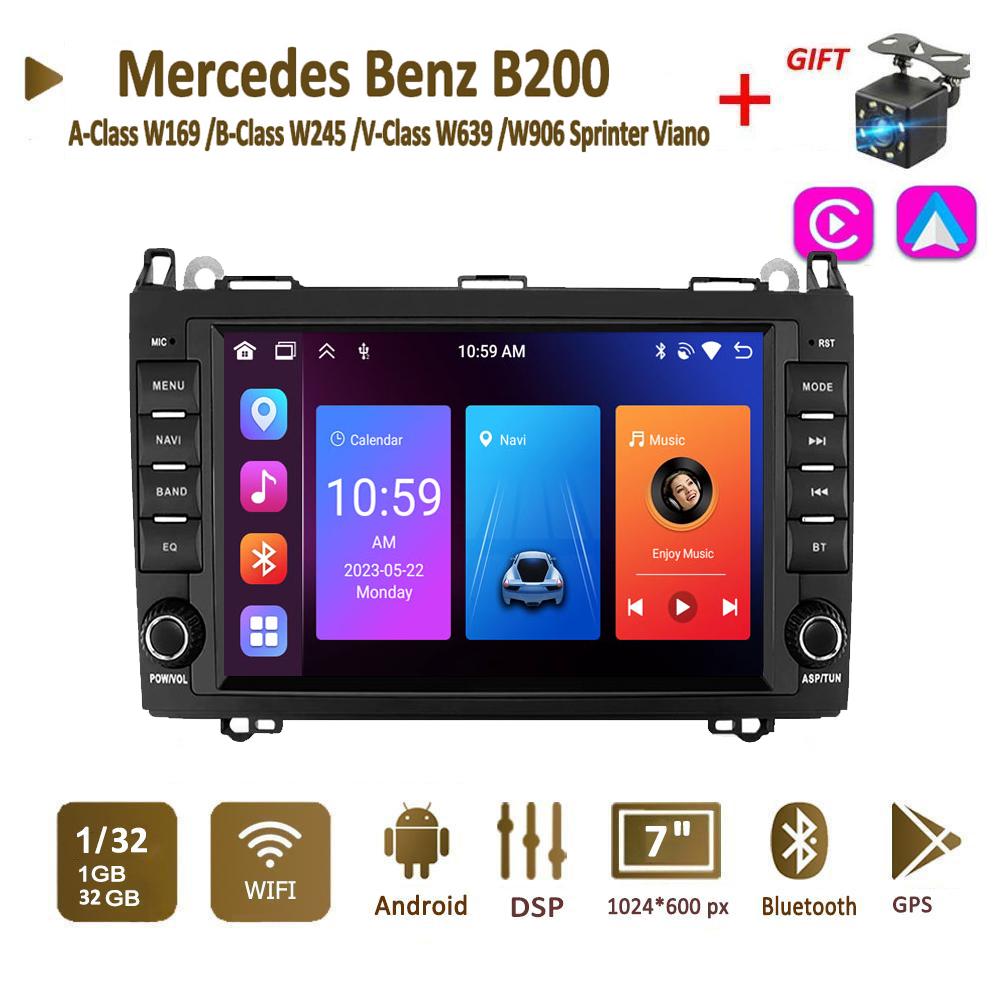 Android AutoRadio for Mercedes Benz A-Class W169 B-Class W245 V-Class W639 W906 Sprinter Viano Carplay Car Multimedia GPS 2din Autoradio 1+32GB