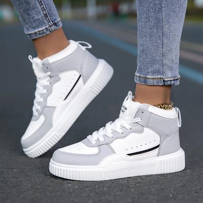 High Top Sneakers Unisex Non Slip Platform Men's Skate Shoes Spring Autumn Casual PU Leather Skateboard Shoes for Women