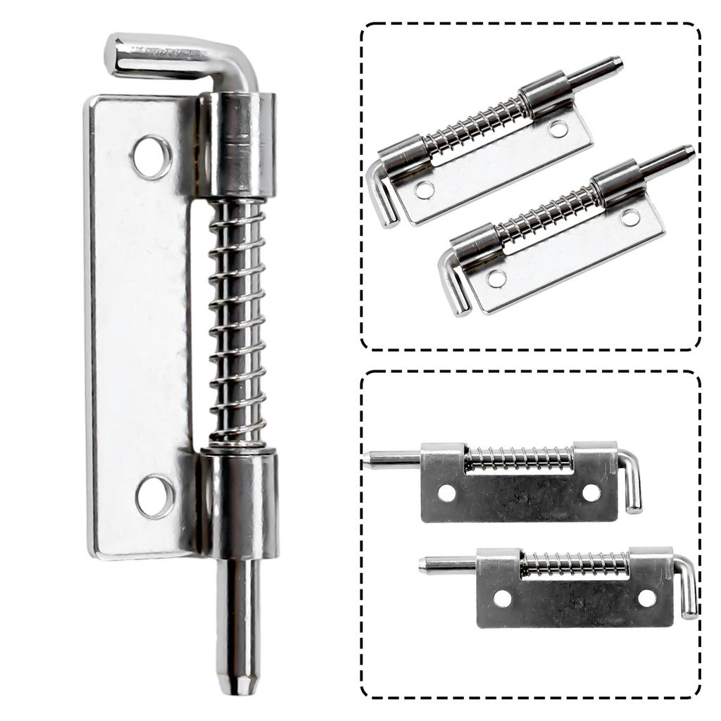 Silver Spring Loaded Latch Pin Door Cabinet Hinges