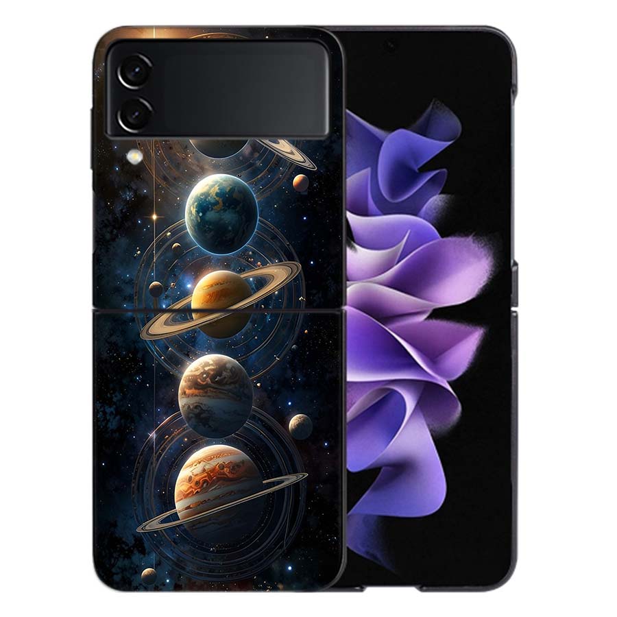 Cosmic Galaxy Phone Case For Samsung Z Flip 6 7 5G Galaxy Z Flip 5 4 3 5G Cases Shockproof Hard Cover TPU