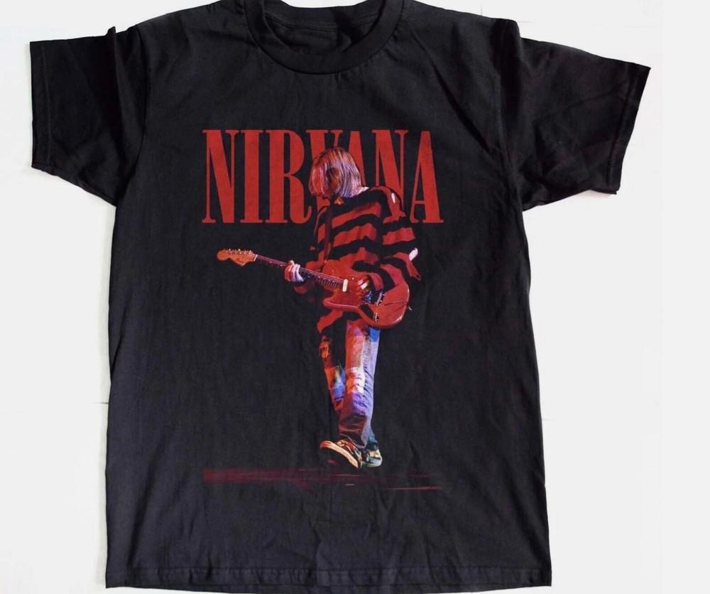 Nirvana Kurt Cobain Guitarist Rock Band Black Unisex Tshirt Size S5XL Unisex T-Shirt XL