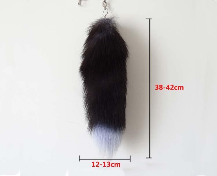New Fox Fur Tail Tassel Bag Tag Charm Handbag Pendant Accessory Large Keychain