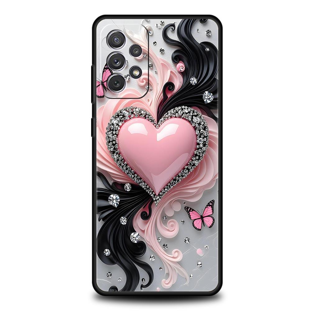 Coque de téléphone imprimée Cœur d'amour coloré pour Samsung Galaxy A55 A35 A15 A14 A13 A25 A54 A51 A71 A72 A73 A32 A52 A41 Coque souple en TPU
