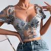 Trend Sexy Lace Shirt Women Corset Summer Club Crop Top Ladie Tank Top Woman Clothes