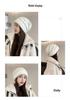 Women's Rabbit Fur Slouchy Hat with Ear Protection - Knitted Jumper Yarn, Plus Velvet, Autumn/Winter Style for Outdoor Warmth