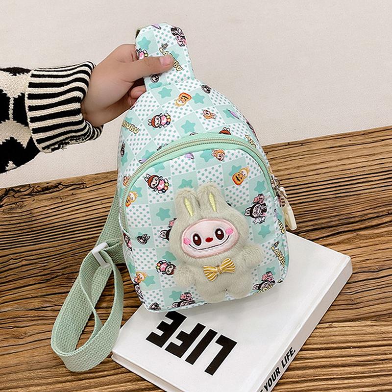 Kawaii Labubu Messenger Bag Kreslený Roztomilý Batoh pro Základní Školu The Monster Labubu Dárky pro Mateřskou Školu Dětská Taška přes Rameno