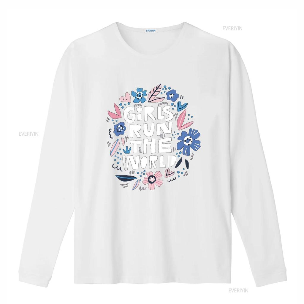 Girls Run The World T Shirt For Women And Kids vintage Washed Versatile homme Comfortable Stretched Soft Top For Everyday Wear