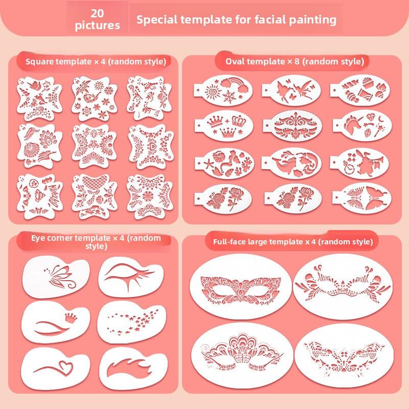 Painting Template Children's facial painting Stencils DIY human hand drawn facial painting hollow out Face Tattoo Stencils