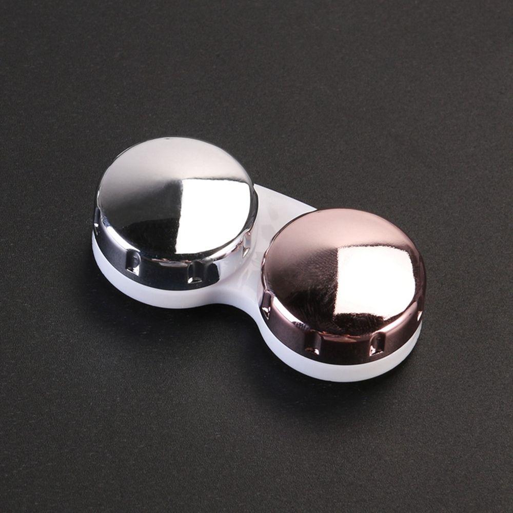 Hot Sale Mini Reflective Contact Lens Box Soaking Storage Mirror Lens Case ABS Plastic